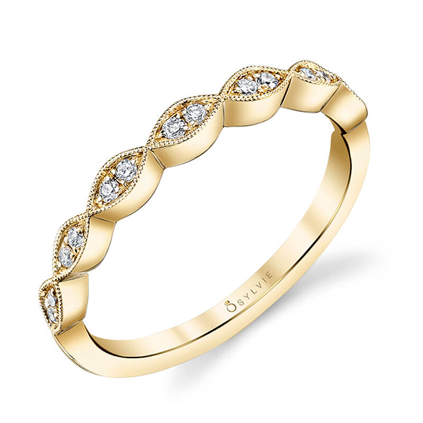 Vintage Inspired Diamond Stackable Band